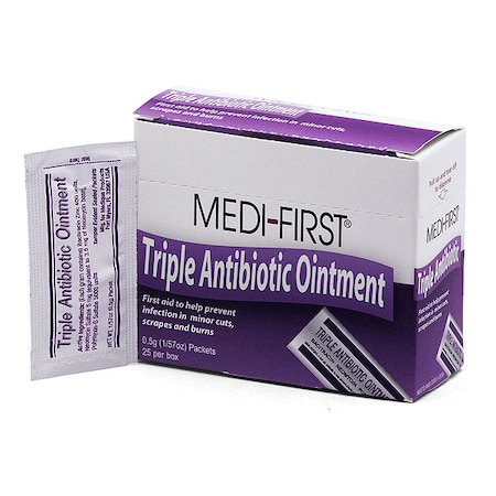 Medique Topical Ointment, Triple Antibiotic Ointment, Wrapped Packets, .02 oz., PK25 22373