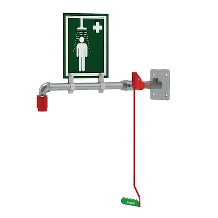 Hughes Safety Showers Drench Shower, Wall Mount, Stainless Steel Pipes 23GSH