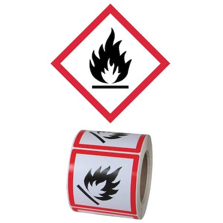 Ghs Safety GHS Label, 4 in H, 4 in W, Paper, PK500 GHS1261