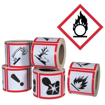 Ghs Safety GHS Label, 4 in H, 4 in W, Paper, PK500 GHS1257