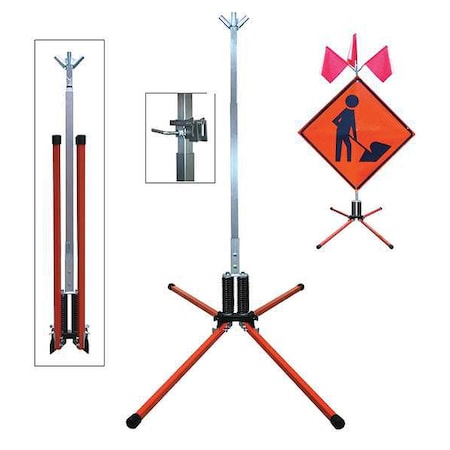 Dicke Sign Stand, Roll-Up, Steel, 36 In. STF18-RUB