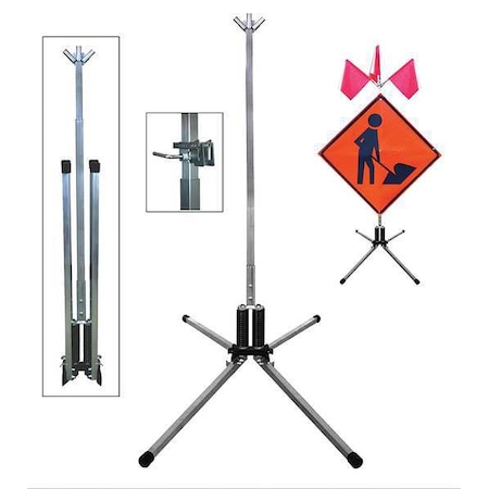 Dicke Sign Stand, Roll-Up, Aluminum, 36 In. TF18-RUB