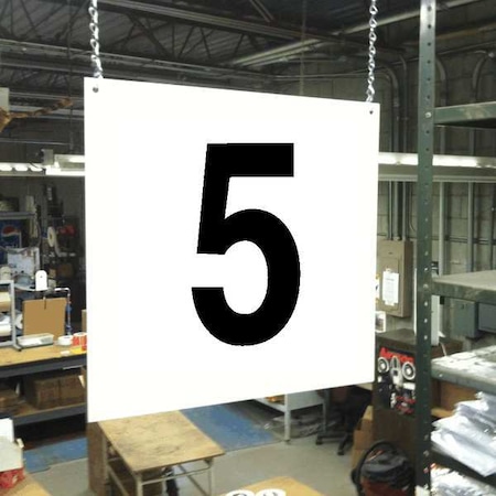 Stranco Hanging Aisle Sign, 12 in Height, 12 in Width, PVC Board HPS-FS1212-5