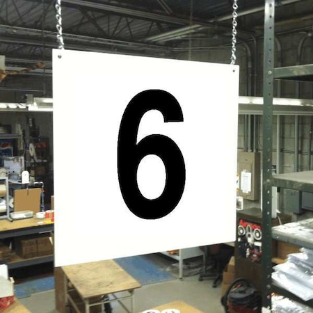 Stranco Hanging Aisle Sign, 12 in Height, 12 in Width, PVC Board HPS-FS1212-6