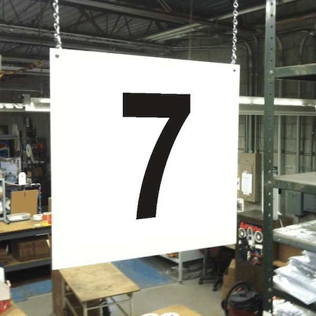 Stranco Hanging Aisle Sign, 12 in Height, 12 in Width, PVC Board HPS-FS1212-7