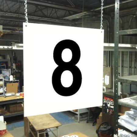 Stranco Hanging Aisle Sign, 12 in Height, 12 in Width, PVC Board HPS-FS1212-8