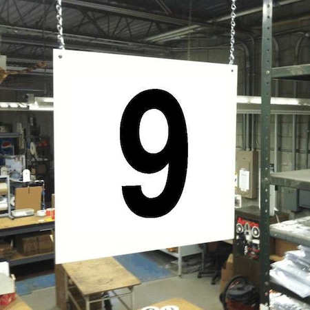 Stranco Hanging Aisle Sign, 12 in Height, 12 in Width, PVC Board HPS-FS1212-9