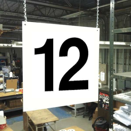 Stranco Hanging Aisle Sign, 12 in Height, 12 in Width, PVC Board HPS-FS1212-12