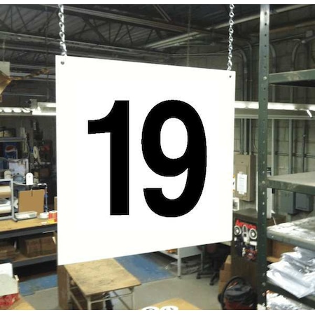 Stranco Hanging Aisle Sign, Legend 19 HPS-FS1212-19