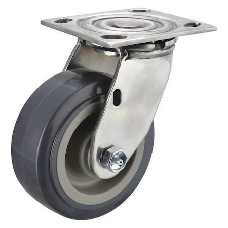 Zoro Select Swivel Plate Caster, 750 lb., Delrin, Gray P21SX-UP050D-14