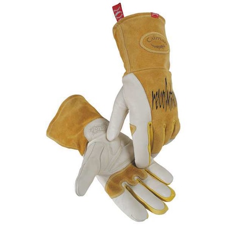 Caiman 1810 Welding Gloves, Gauntlet Cuff, Keystone Thumb, Premium Cowhide, XL, 1 PR 1810-6