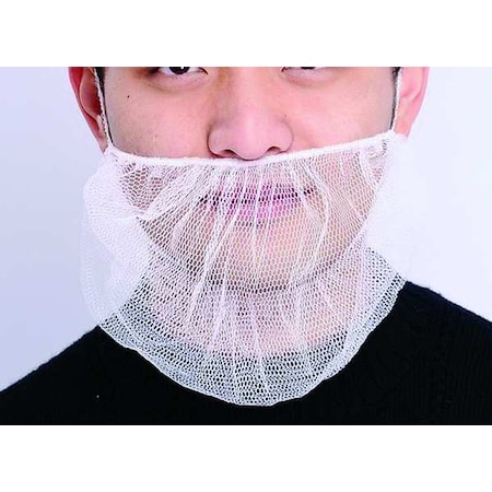 CONDOR Beard Cover, Hvywt Nylon, White, PK100 23KX05