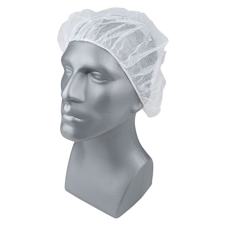 CONDOR Bouffant Cap, PP, 24 In, White, PK100 23KX18