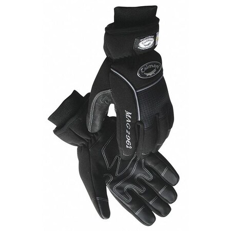 Caiman Leather Gloves, Goat Grain Leather With Reinforcements Palm, Heatrac(R) Lining, Black, M 2962-4