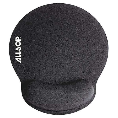 ALLSOP Mouse Pad w/Wrist Support, Black, Foam ASP30203