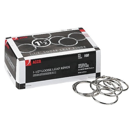 ACCO 1-1/2" Loose Lead Rings, Steel, Pk100 ACC72204