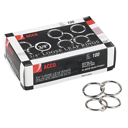 Acco 3/4" Loose Lead Rings, Steel, Pk100 ACC72201