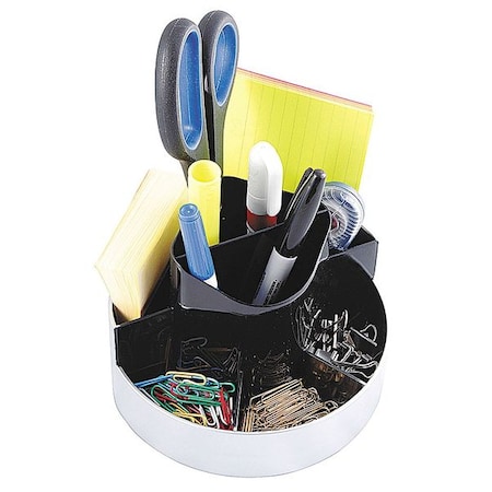 Kantek Desktop Organizer, Black/Silver, Plastic KTKORG620