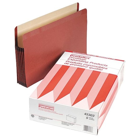 Zoro Select Expandable File Folder 8-1/2 x 14" Red, 7" Expansion, PK5 PFX45303