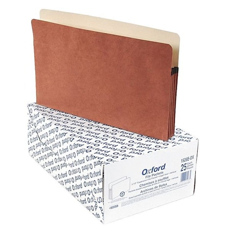 Zoro Select Expandable File Folder 8-1/2 x 14" Red, 3-1/2" Expansion, PK25 PFX1526EOX