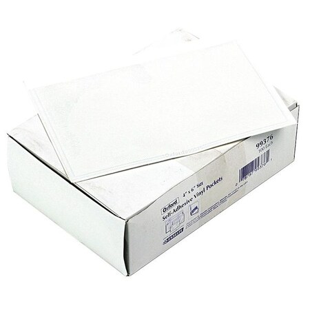 Pendaflex Self-Adhesive Pockets, 6" x 4", Clear Front/White Back, PK100 PFX99376