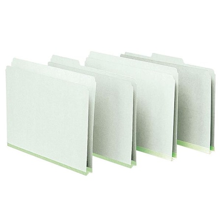Zoro Select Pressboard Expanding File Folders, 1/3-Cut Tabs: Assorted, Letter Size, 1" Expansion, Green, PK25 PFX17167