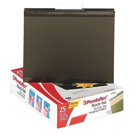 Zoro Select Hanging File Folder, Standard Green, PK25 PFX42620