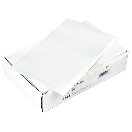 Pendaflex Self-Adhesive Pockets, 8" x 5", Clear Front/White Back, PK100 PFX99377