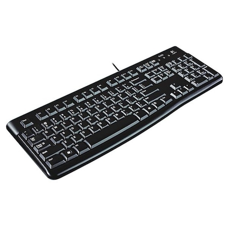 Logitech K120 Ergonomic Desktop Wired Keyboard, USB, Black LOG920002478