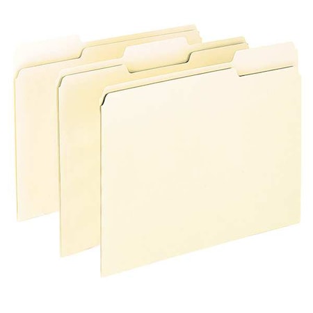 Zoro Select File Folders 8-1/2" x 11", 1/3-Cut Tab, Manila, Pk100 PFX48420