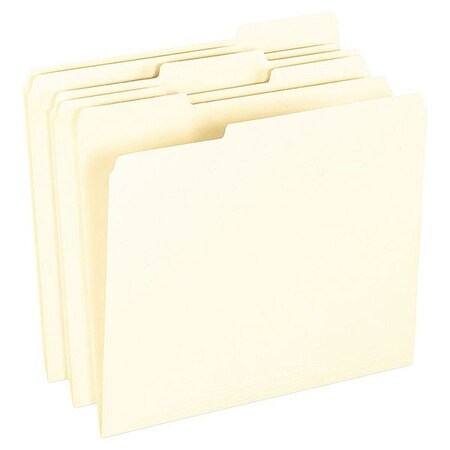 Zoro Select File Folders 8-1/2" x 11", 1/3-Cut Tab, Manila, Pk100 PFX62702