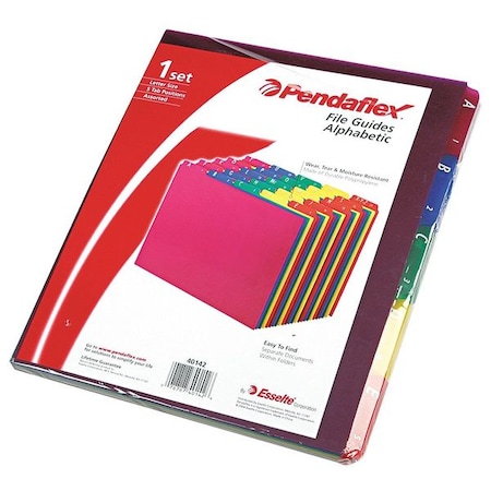 Pendaflex Index Tab Set, Asst, Polypropylene, PK25 PFX40142