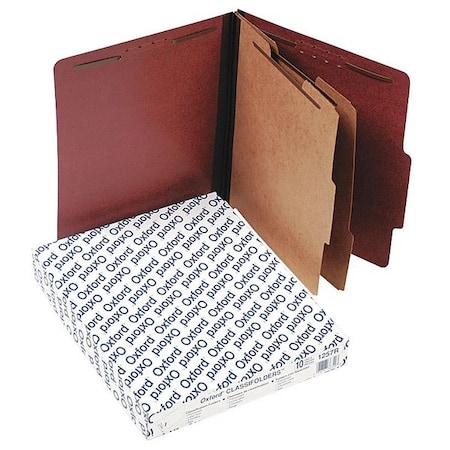 Zoro Select File Folders 8-1/2" x 11", 2/5-Cut Tab, Red, Pk10 PFX1257R