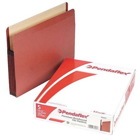 PENDAFLEX Expandable File Folder 8-1/2 x 11" Red, 5-1/4" Expansion, PK5 PFX85545