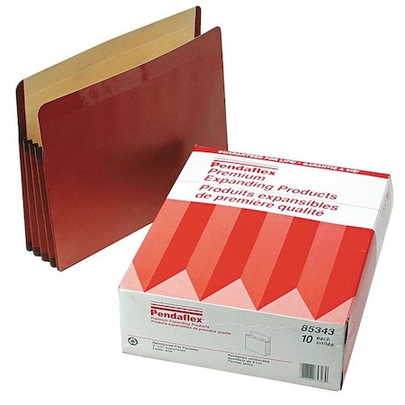 Zoro Select Expandable File Folder 8-1/2 x 11" Red, 3-1/2" Expansion, Smoke, PK10 PFX85343