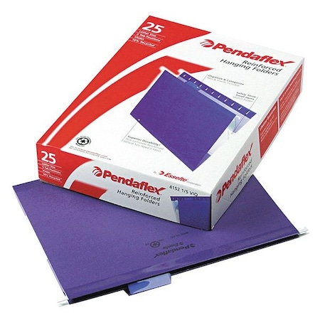Zoro Select Hanging File Folders, Violet, PK25 PFX415215VIO