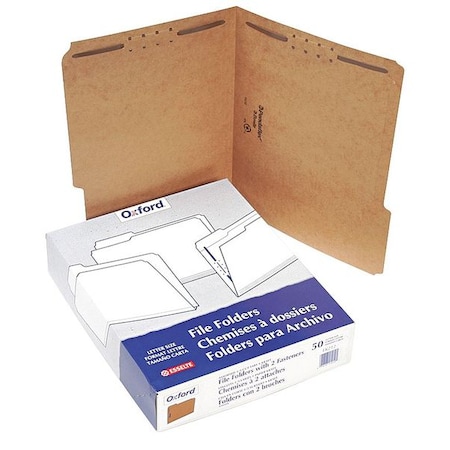 Zoro Select File Folders 8-1/2" x 11", 1/3-Cut Tab, Brown, Pk50 PFXFK212