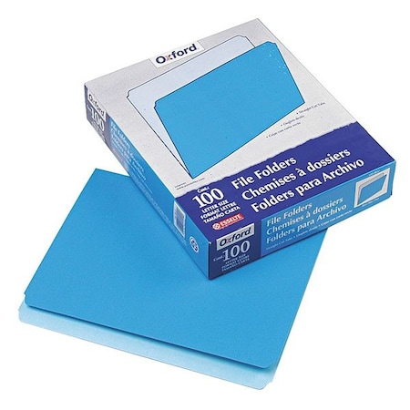 Zoro Select File Folders 8-1/2" x 11", Straight Tab, Blue, Pk100 PFX152BLU