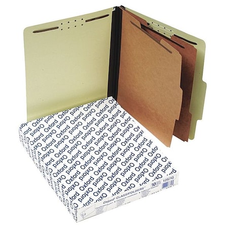 Zoro Select File Folders 8-1/2" x 11", 2/5-Cut Tab, Light Green, Pk10 PFX1257G
