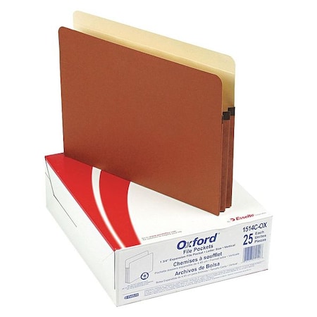 Zoro Select Expandable File Folder 8-1/2 x 11" Red, 1-3/4" Expansion, PK25 PFX1514COX