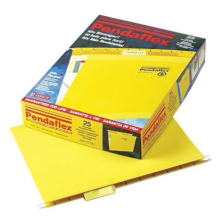 Zoro Select Hanging File Folders, Yellow, PK25 PFX415215YEL