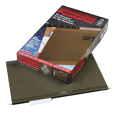 Zoro Select Hanging File Folder, Standard Green, PK25 PFX415313