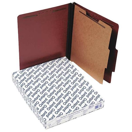 Zoro Select File Folders 8-1/2" x 11", 2/5-Cut Tab, Red, Pk10 PFX1157R