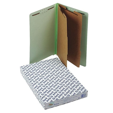 Zoro Select File Folders 8-1/2" x 14", Straight Tab, Pale Green, Pk10 PFX23324