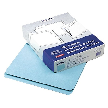Zoro Select Pressboard Expanding File Folders, Straight Tabs, Letter Size, 1" Expansion, Blue, PK25 PFX9200