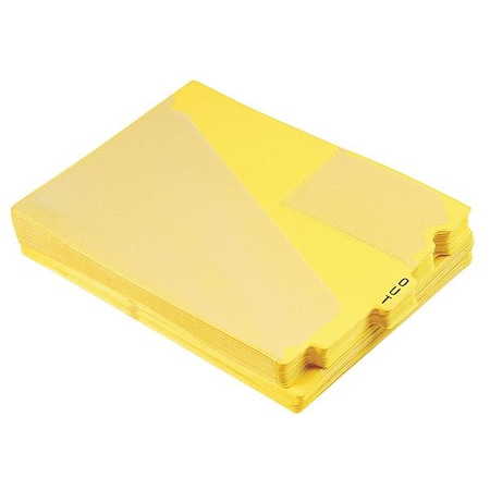 Pendaflex Colored Poly End Tab "Out" Guides, 1/3-Cut: Center Position, For Letter Size Files, Yellow, PK50 PFX13544