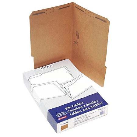 Zoro Select File Folders 8-1/2" x 14", 1/3-Cut Tab, Brown, Pk50 PFXFK312