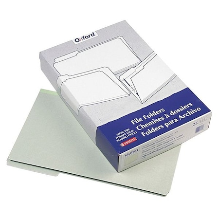 Zoro Select Pressboard Expanding File Folders, 1/3-Cut Tabs: Assorted, Legal Size, 1" Expansion, Green, PK25 PFX17171