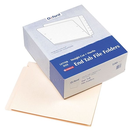 Zoro Select File Folders 8-1/2" x 11", Straight Tab, Manila, Pk100 PFXH110D