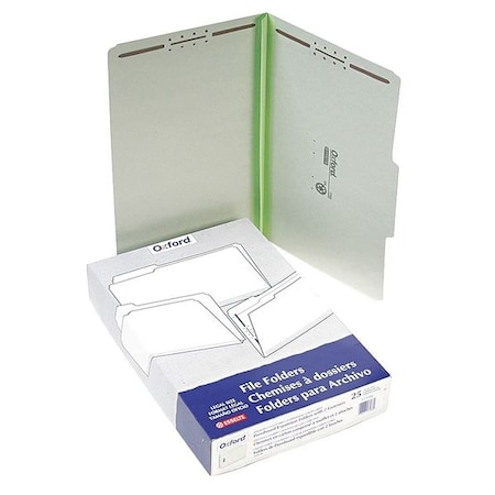 Zoro Select File Folders 8-1/2" x 14", 1/3-Cut Tab, Green, Pk25 PFX17186